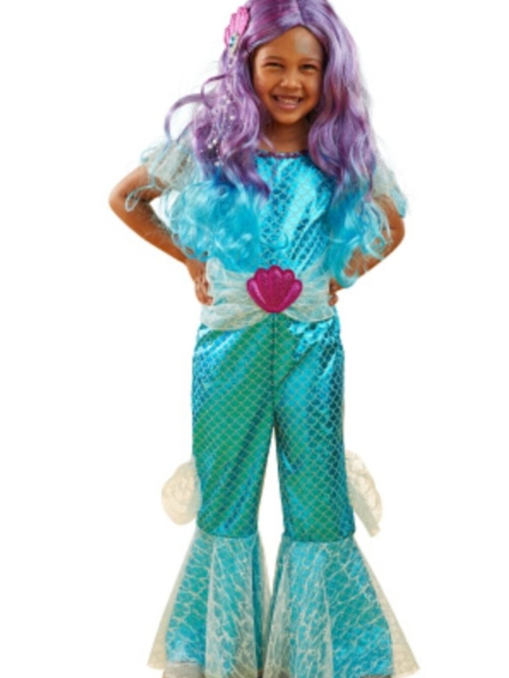 NWT DREAM PLAY IMAGINE 3pc Wave Mermaid Costume with Wig and Headband